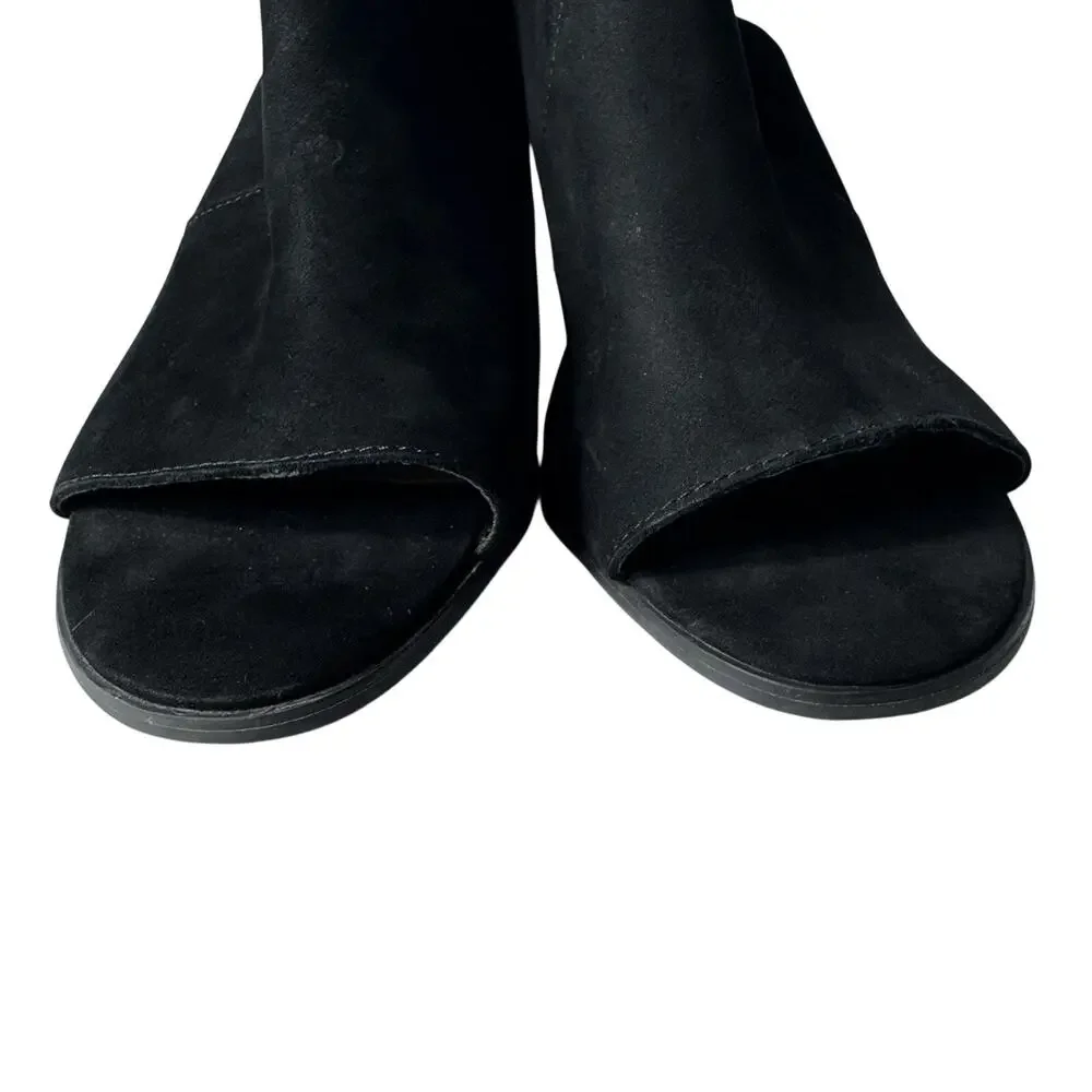 Vionic Black Peep Toe Ankle Boots 8.5 Chunky Heel Comfort Sandals - Picture 4 of 6